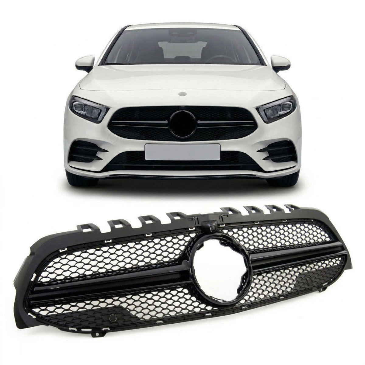 Front Grille Gloss Black passend für Mercedes A-Class W177 V177 2019-2023 – Bild 1