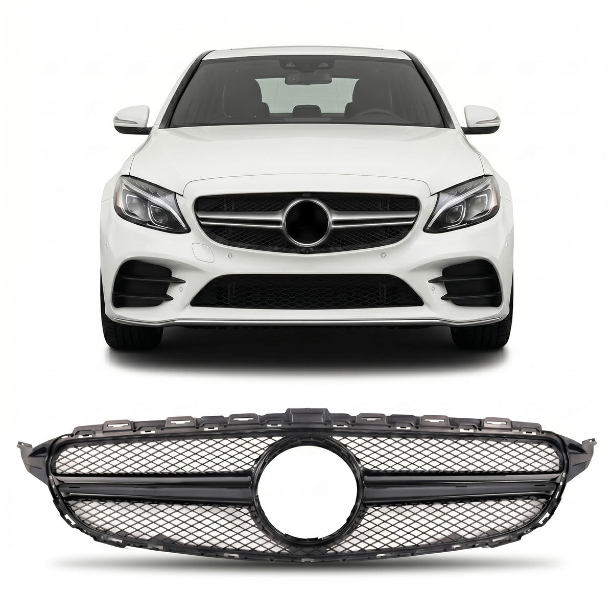 Front Grille Black passend für Mercedes C-Class W205 Sedan Estate 2014-2018 – Bild 1