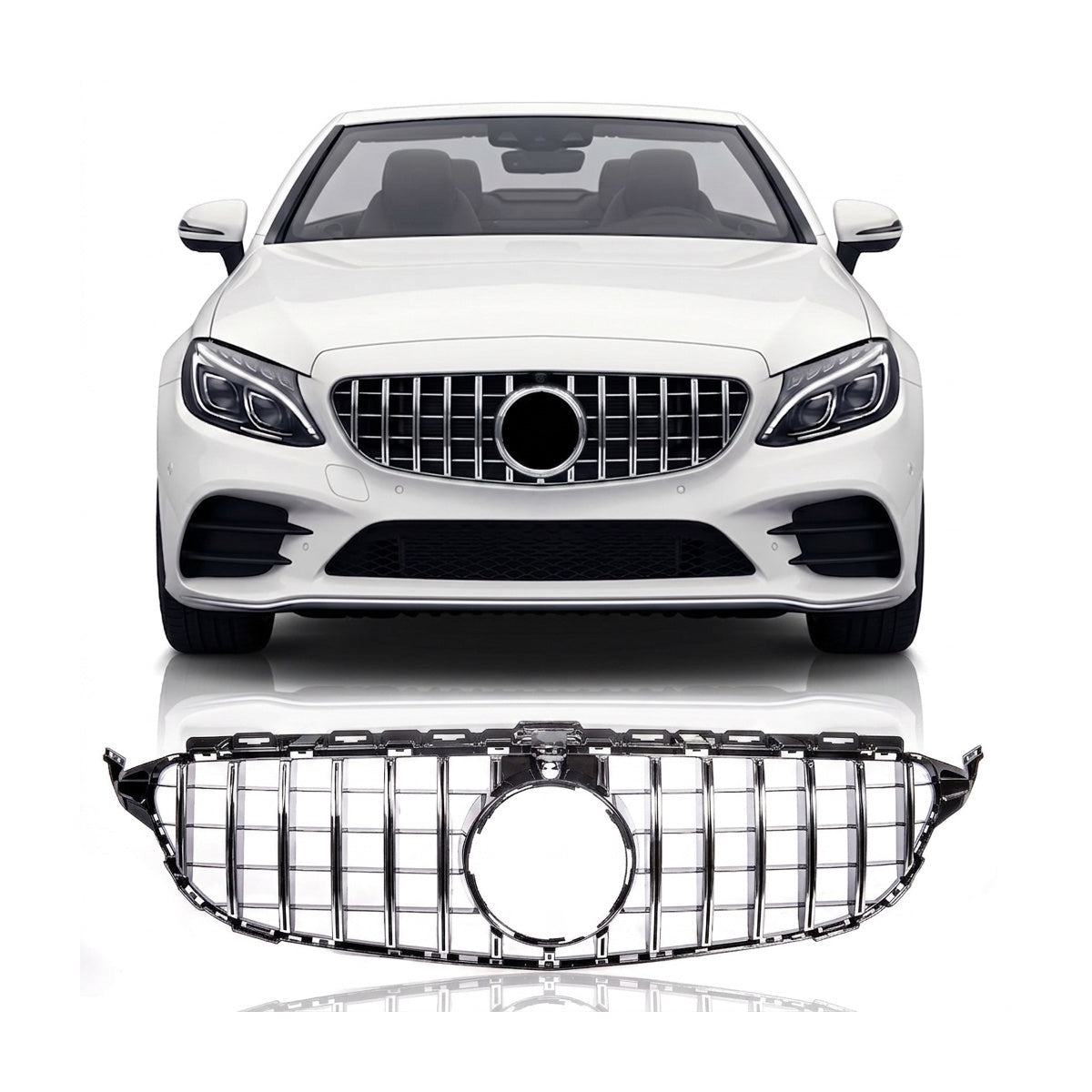 Front Grille Panamericana GT passend für Mercedes C-Class W205 2014-2018 – Bild 1