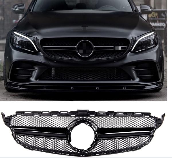 Kühlergrill Schwarz Glanz passt passend für Mercedes C W205 S205 MOPF nicht AMG