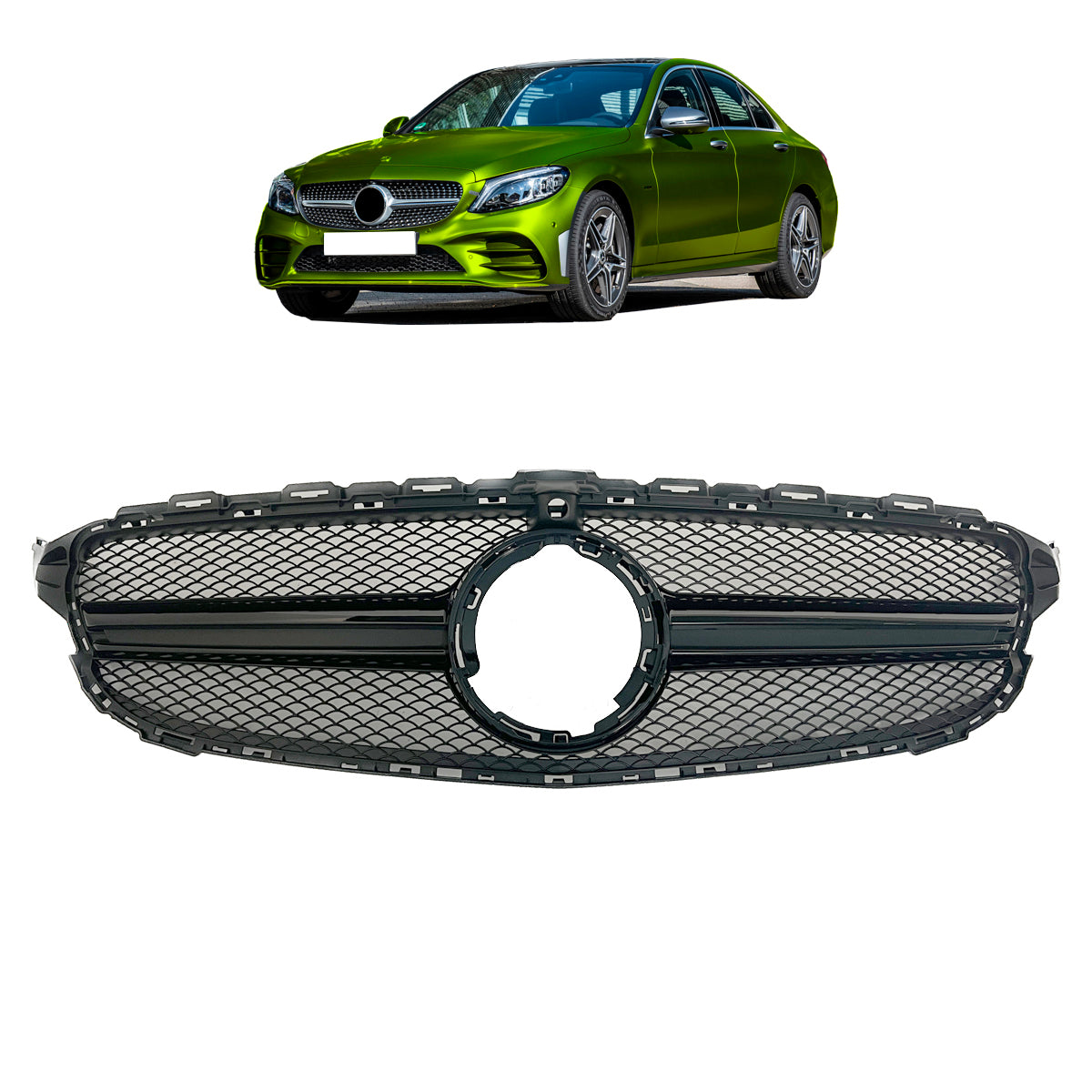Black Front Grille passend für Mercedes C-Class W205 2018-2021 – Bild 1