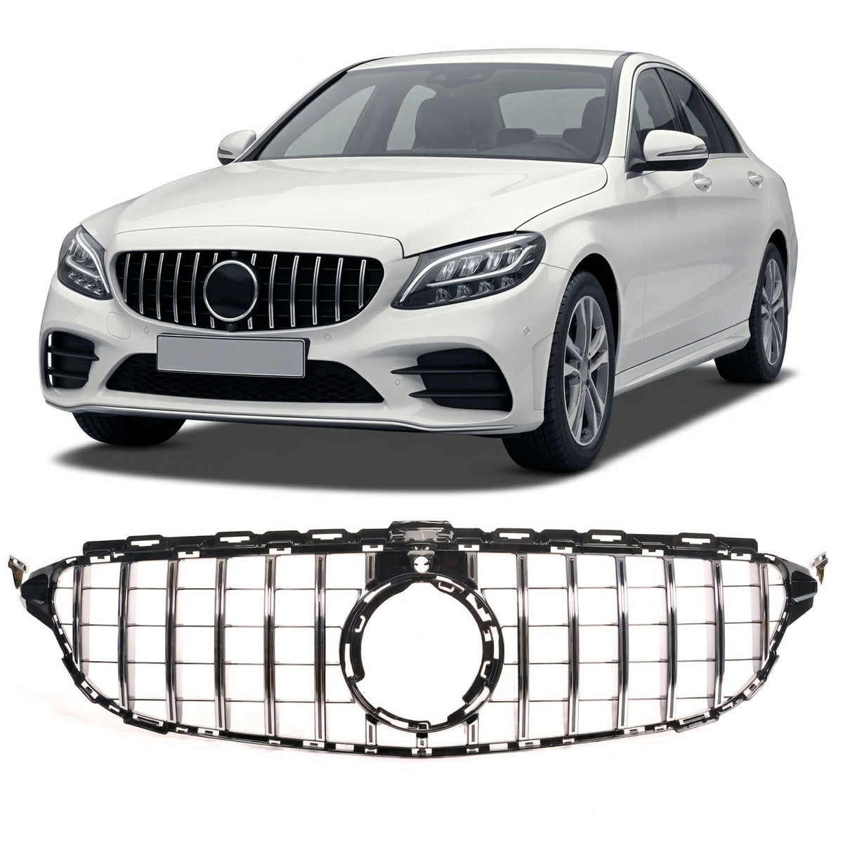 Front Grille Panamericana GT passend für Mercedes C-Class W205 18-21 – Bild 6