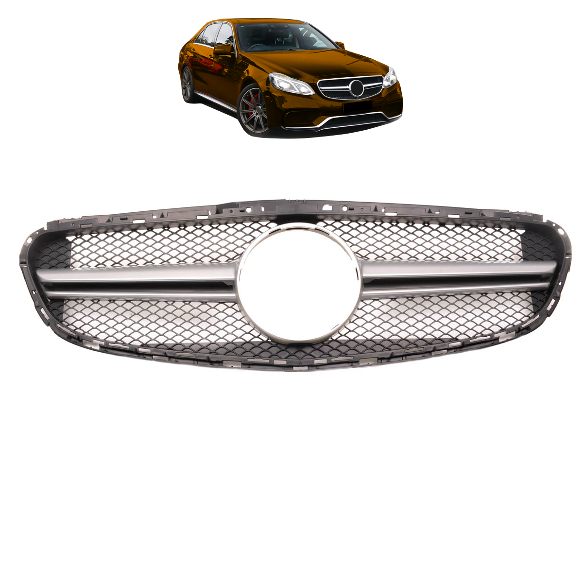 Front Grille Silver passend für Mercedes E-Class W212 2013-2016 – Bild 1