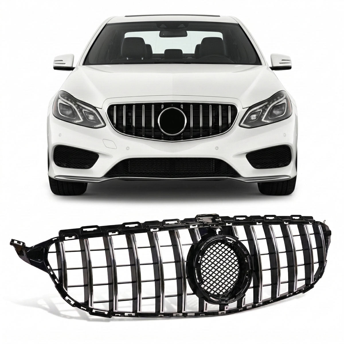 Front Grille Panamericana GT Chrome passend für Mercedes E-Class W212 13-16 – Bild 1