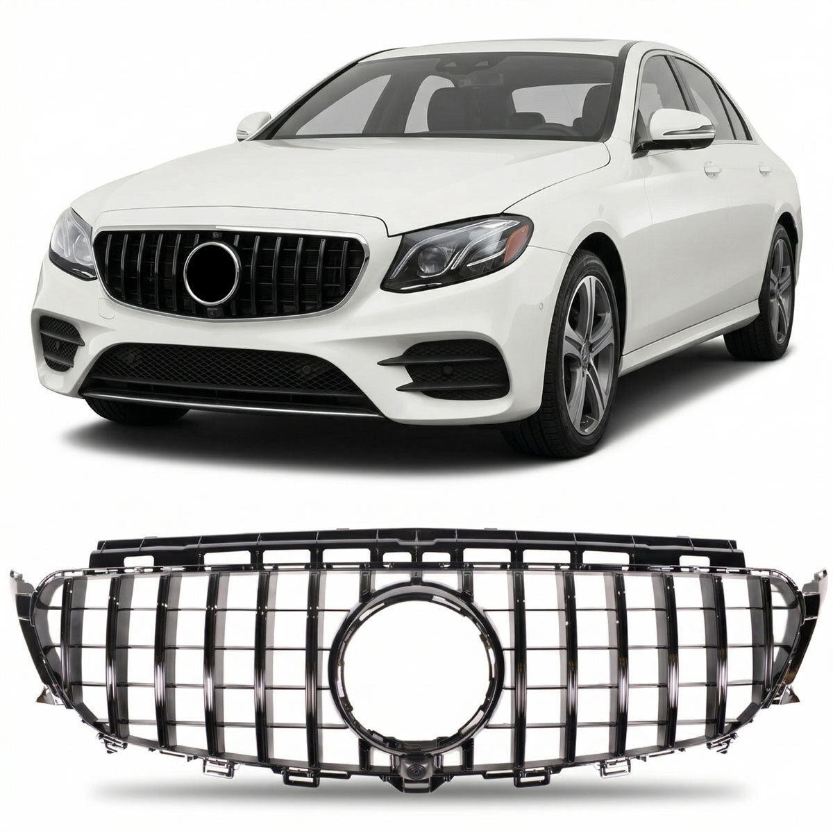 GT Gloss Black Front Grille passend für Mercedes E-Class W213 2016-2020 – Bild 1