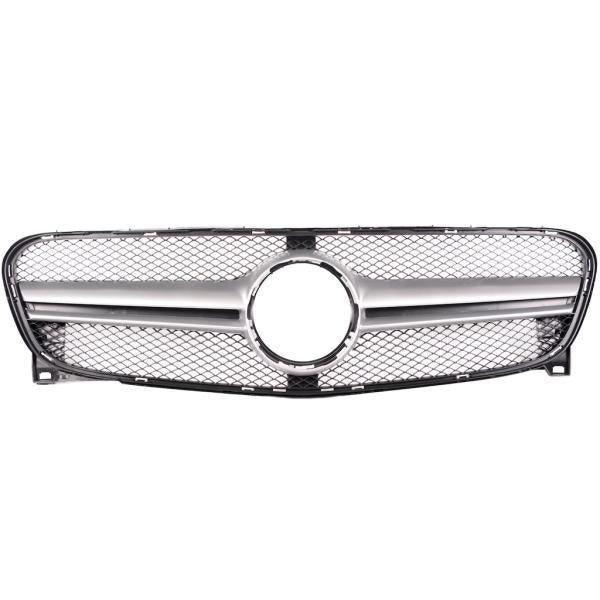 Sport Kühlergrill Schwarz Silber passt passend für Mercedes GLA X156 ab 13-16 nicht AMG