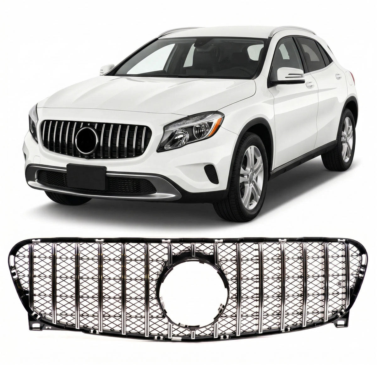 Front Grille Chrome Panamericana GT passend für Mercedes GLA X156 2013-2017 – Bild 1