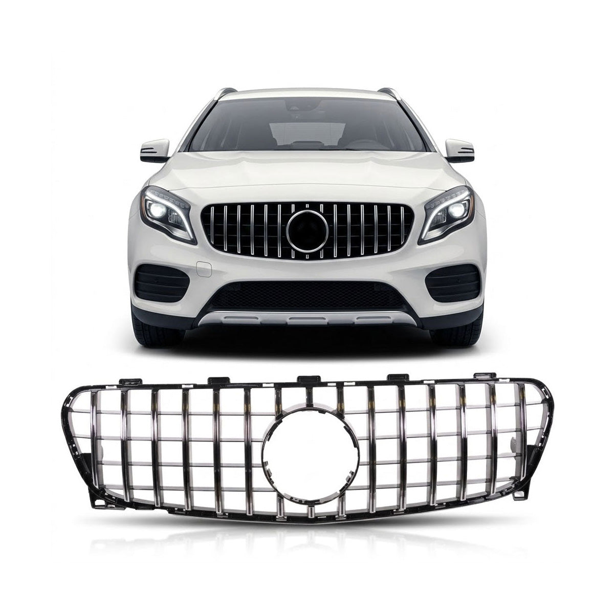 GT Chrome & Black Front Grille passend für Mercedes GLA-Class X156 2017-2019 – Bild 1