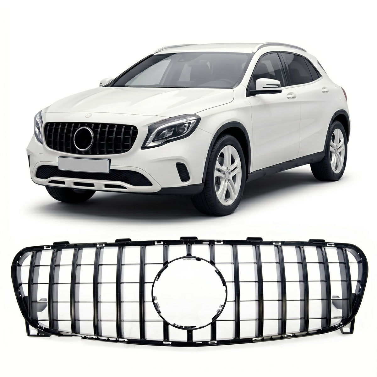 GT Gloss Black Grille passend für Mercedes GLA-Class X156 Facelift 2017-2019 – Bild 1