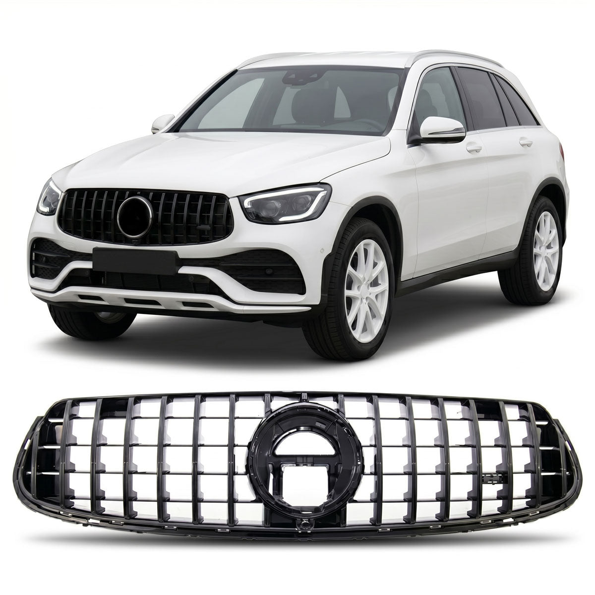 GT Grille Gloss Black passend für Mercedes GLC X253 C253 2019-2022 – Bild 1