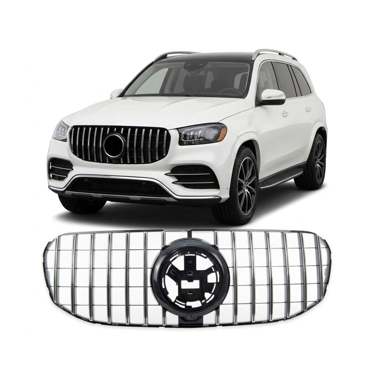 GT Style Chrome Front Grille passend für Mercedes GL-Class X166 2012-2015 – Bild 1