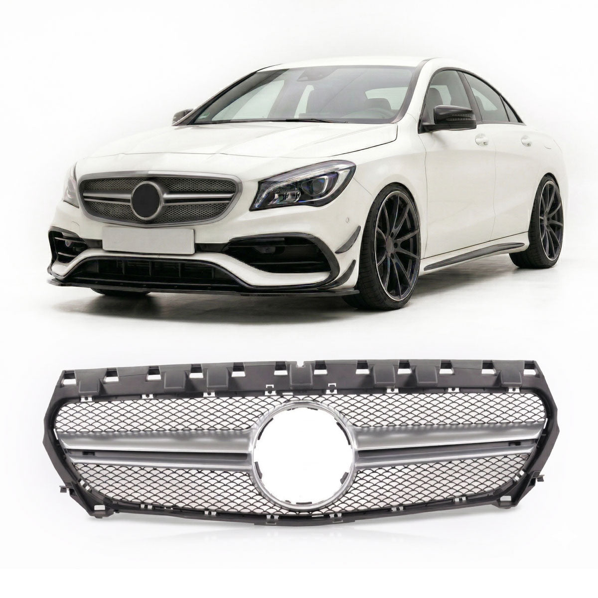 Front Grille Silver passend für Mercedes CLA C117 2013-2016 – Bild 1