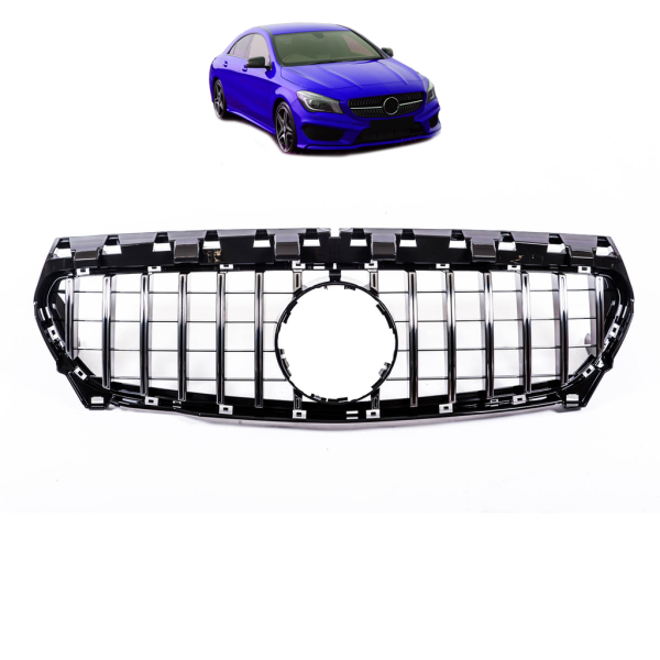 Kühlergrill schwarz chrom passt an passend für Mercedes W117 CLA 13-16 Sport-Panamericana GT