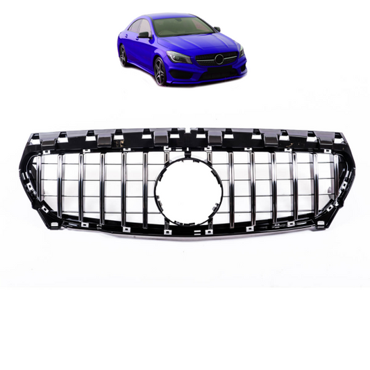 Kühlergrill schwarz chrom passt an passend für Mercedes W117 CLA 13-16 Sport-Panamericana GT