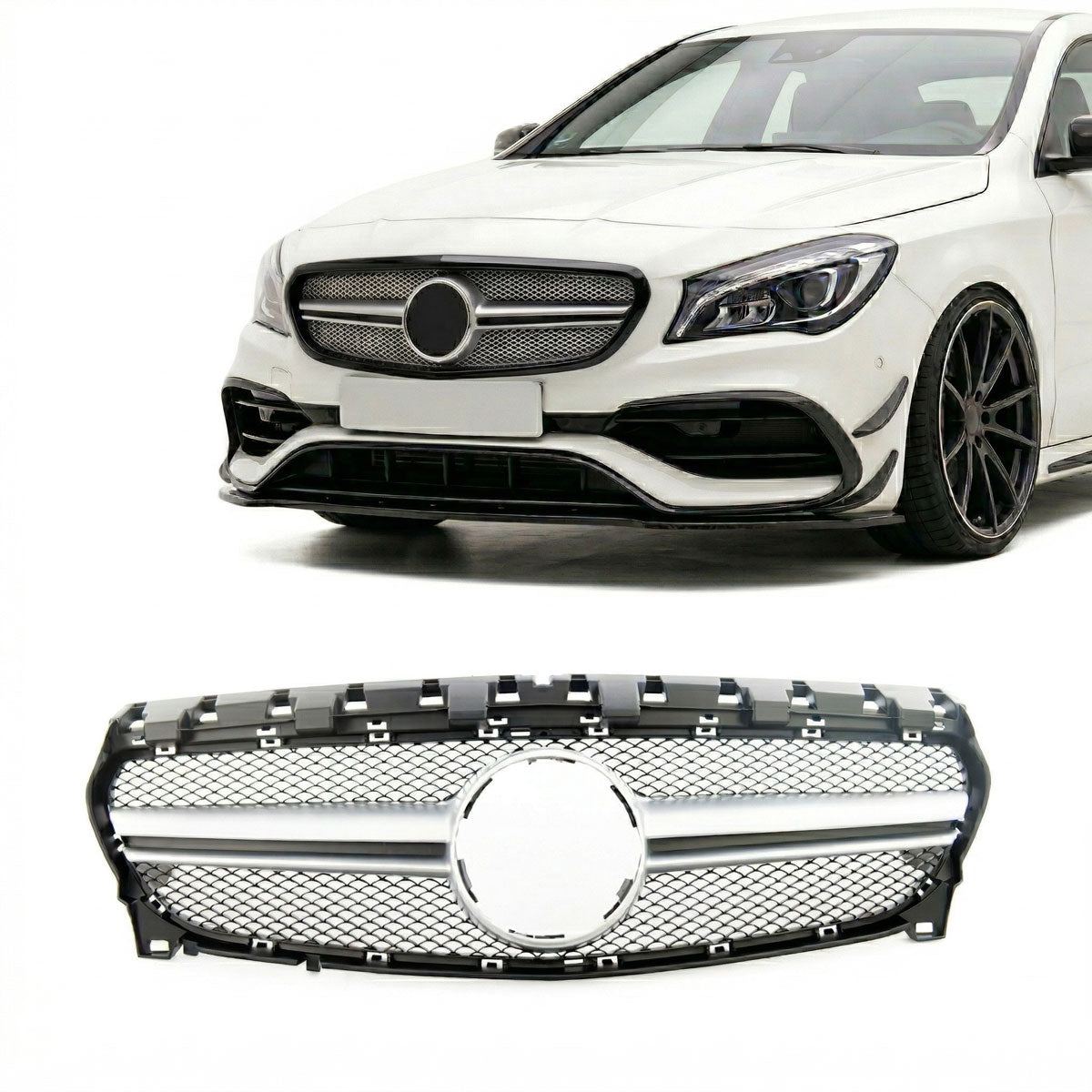 Front Grille Silver passend für Mercedes CLA C117 2016-2019 – Bild 1
