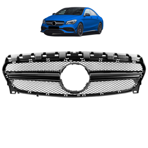 Sport Kühlergrill Schwarz Glanz passt passend für Mercedes C117 W117 CLA Mopf + 45 AMG