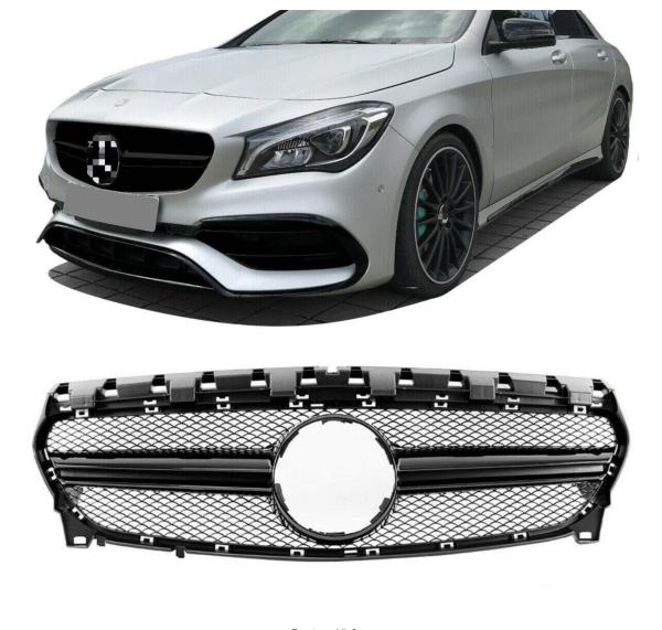 Sport Kühlergrill Schwarz Glanz passt passend für Mercedes C117 W117 CLA Mopf + 45 AMG