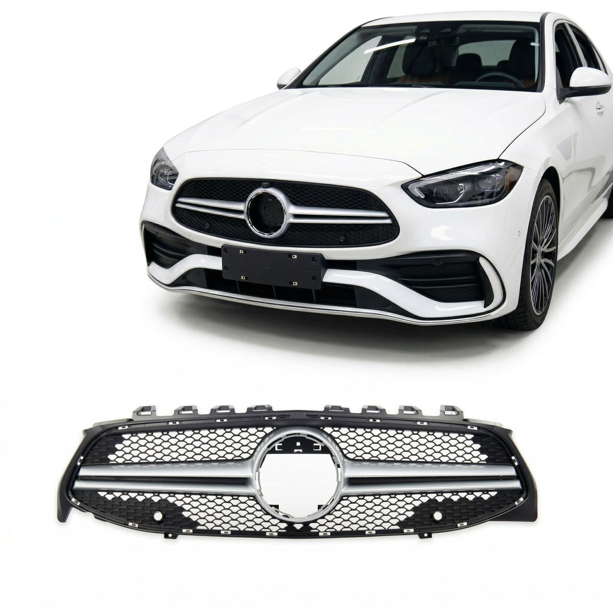 Front Grille Silver without Camera passend für Mercedes CLA C118 2019-2023 – Bild 1
