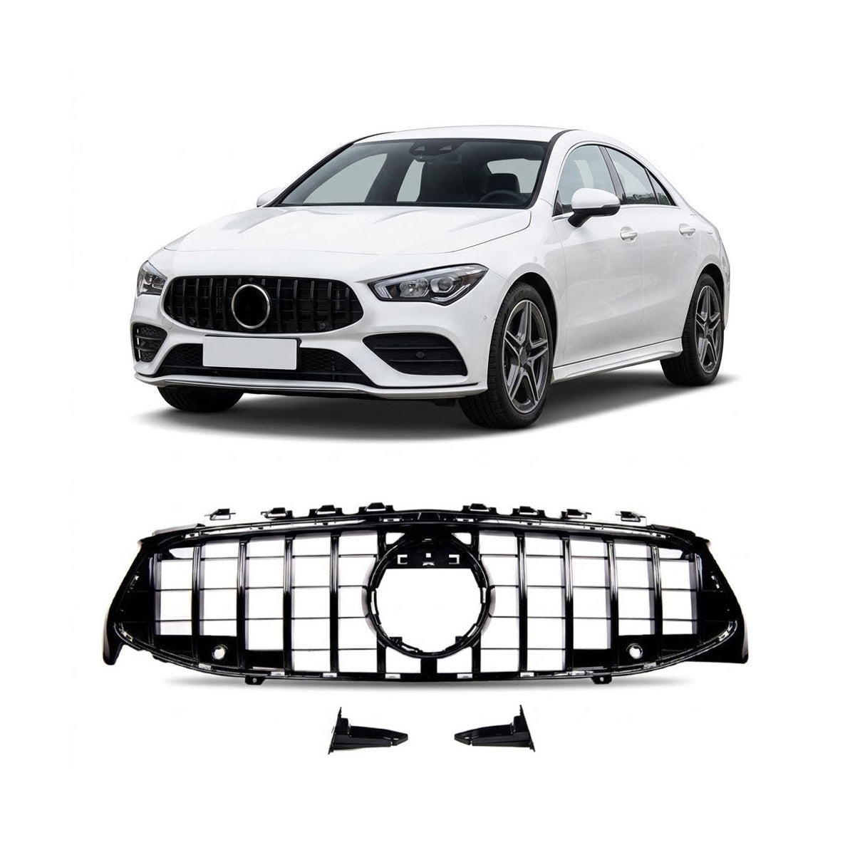 GT Gloss Black Front Grille passend für Mercedes CLA C118 X118 2019-2023 – Bild 1
