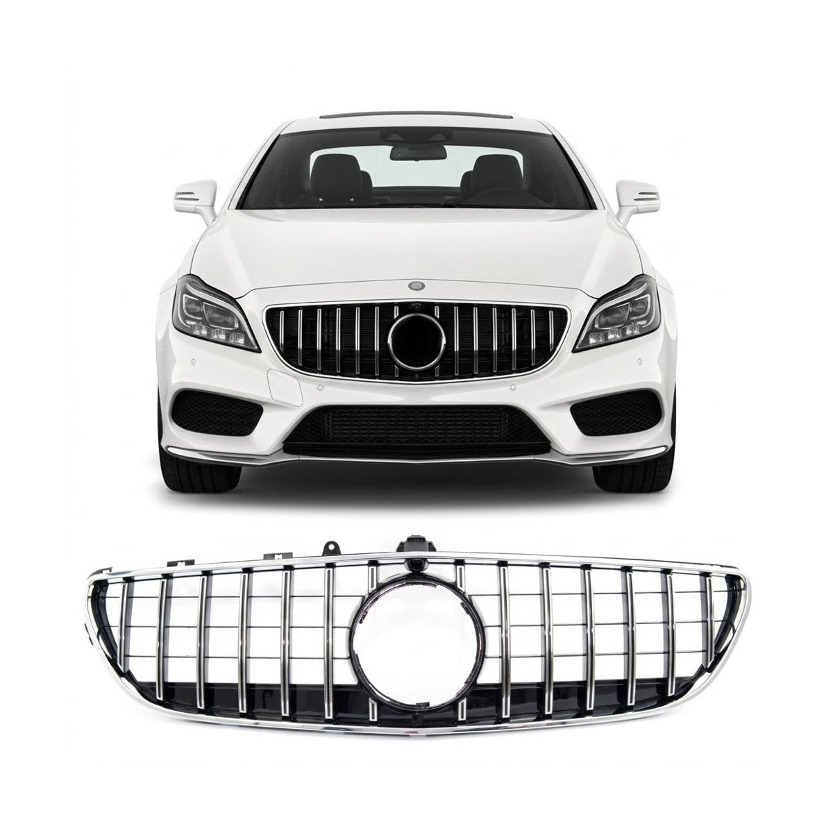 GT Style Grille Chrome & Black passend für Mercedes CLS C218 Facelift 2014-2018 – Bild 1