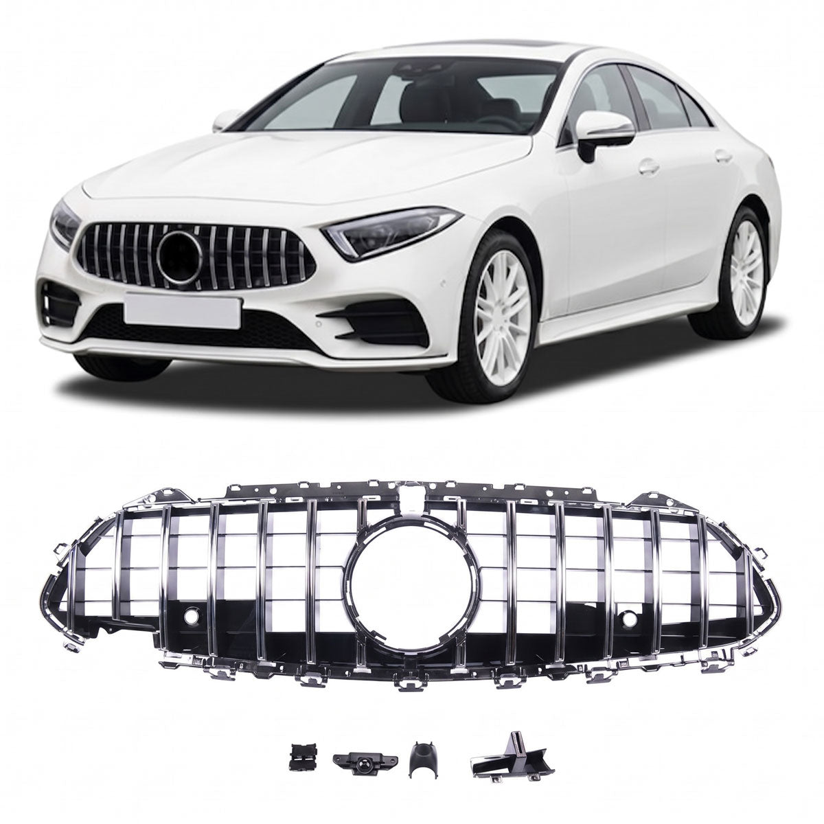 GT Style Chrome & Black Front Grille passend für Mercedes CLS C257 2018-2023 – Bild 1