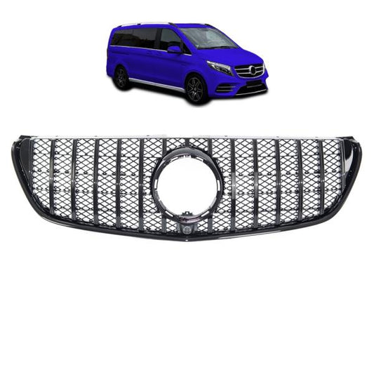 Kühlergrill Schwarz passt passend für Mercedes V-Klasse Viano W447 Sport-Panamericana