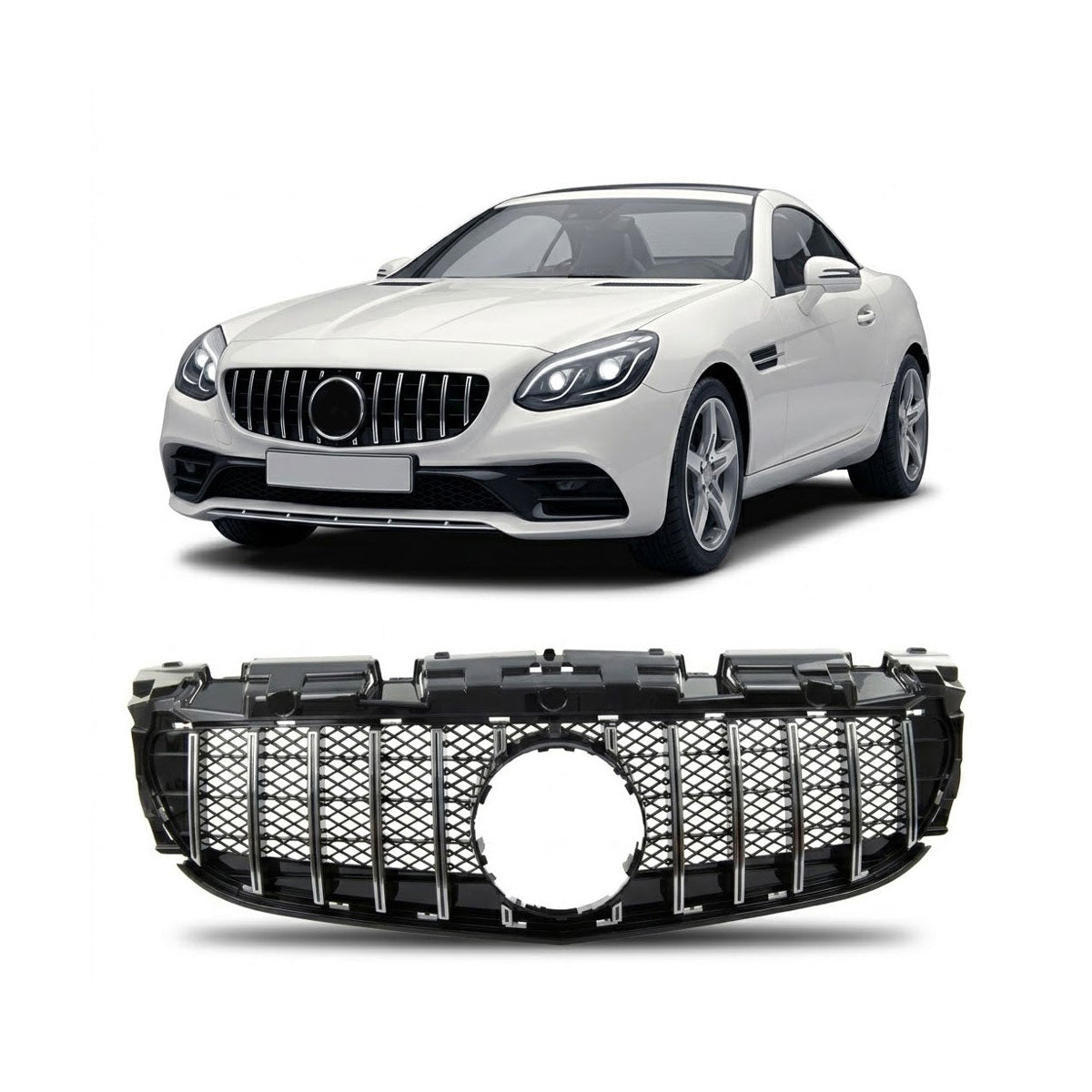 GT Chrome & Black Grille passend für Mercedes SLC (R172) 2016-2020 – Bild 1