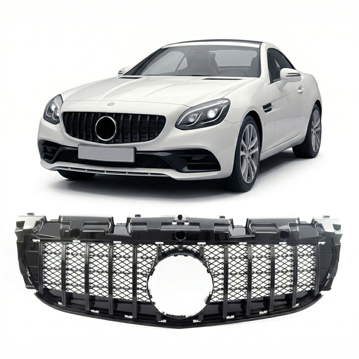 GT Gloss Black Front Grille passend für Mercedes SLC R172 2016-2021 – Bild 1