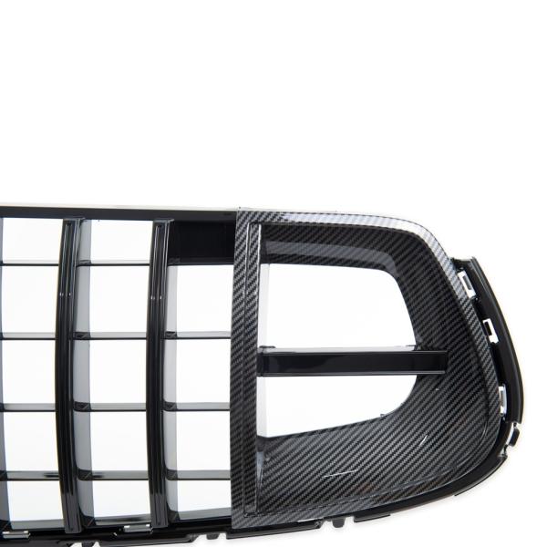 Kühlergrill Schwarz Rot + Carbon passt passend für Mercedes GLC X253 Evo Panamericana GT