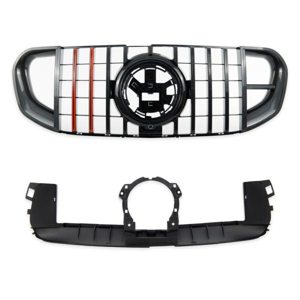 Kühlergrill Frontgrill schwarz GT-R Carbon Look passend für MERCEDES GLS (X167) 2018-