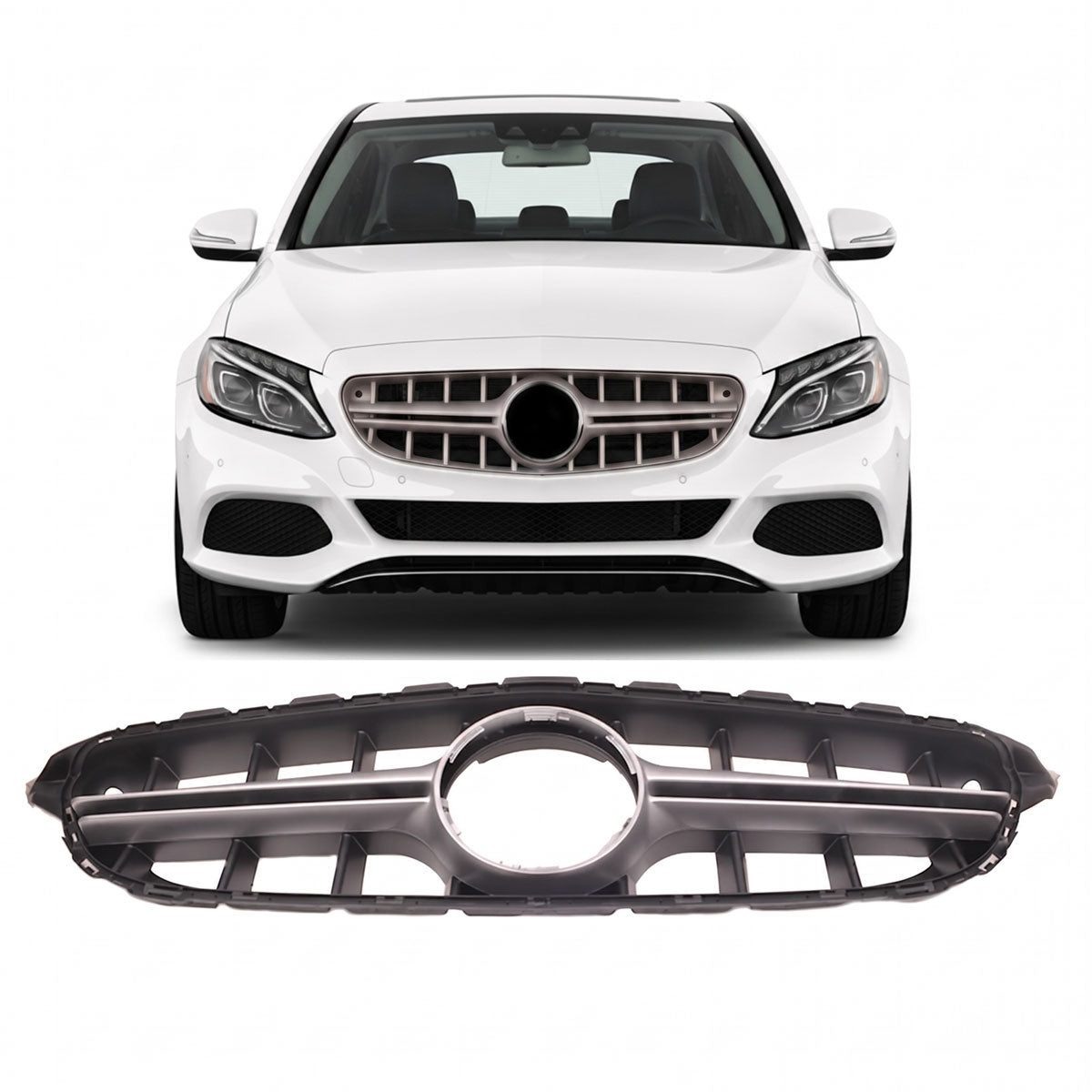 Silver A-Type Grille passend für Mercedes C-Class W205 2014-2018 – Bild 1