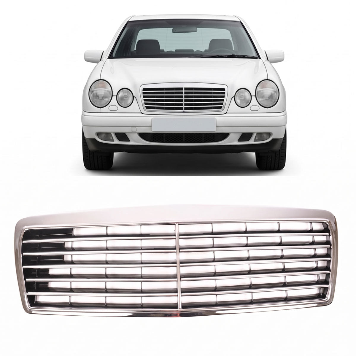 Front Grille Chrome passend für Mercedes E-Class W210 1995-1999 – Bild 1