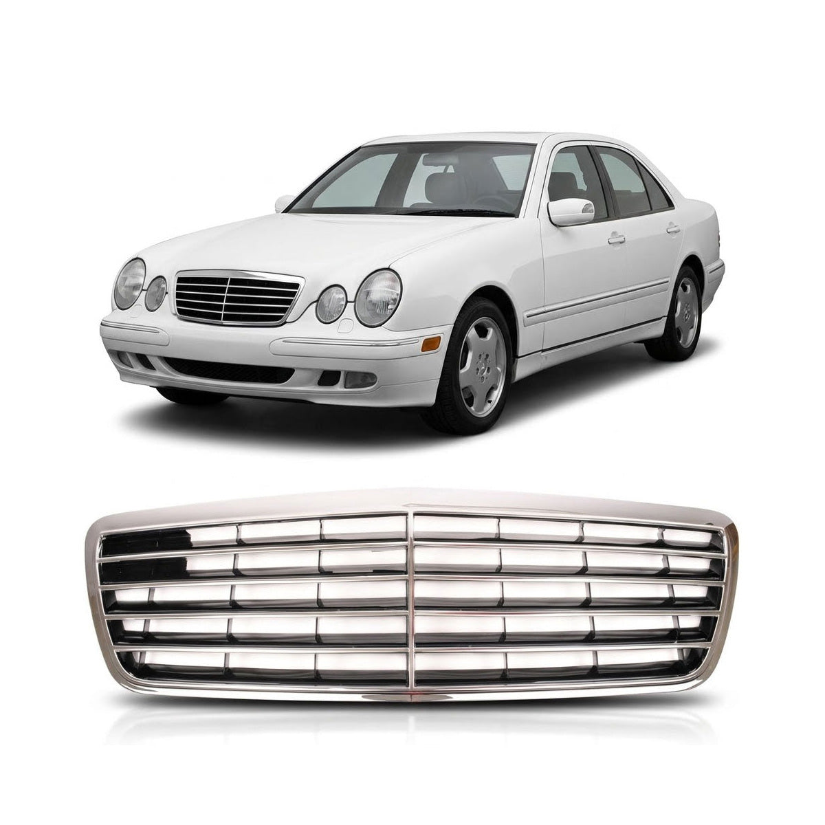 Front Grille Chrome passend für Mercedes E-Class W210 1999-2002 – Bild 1