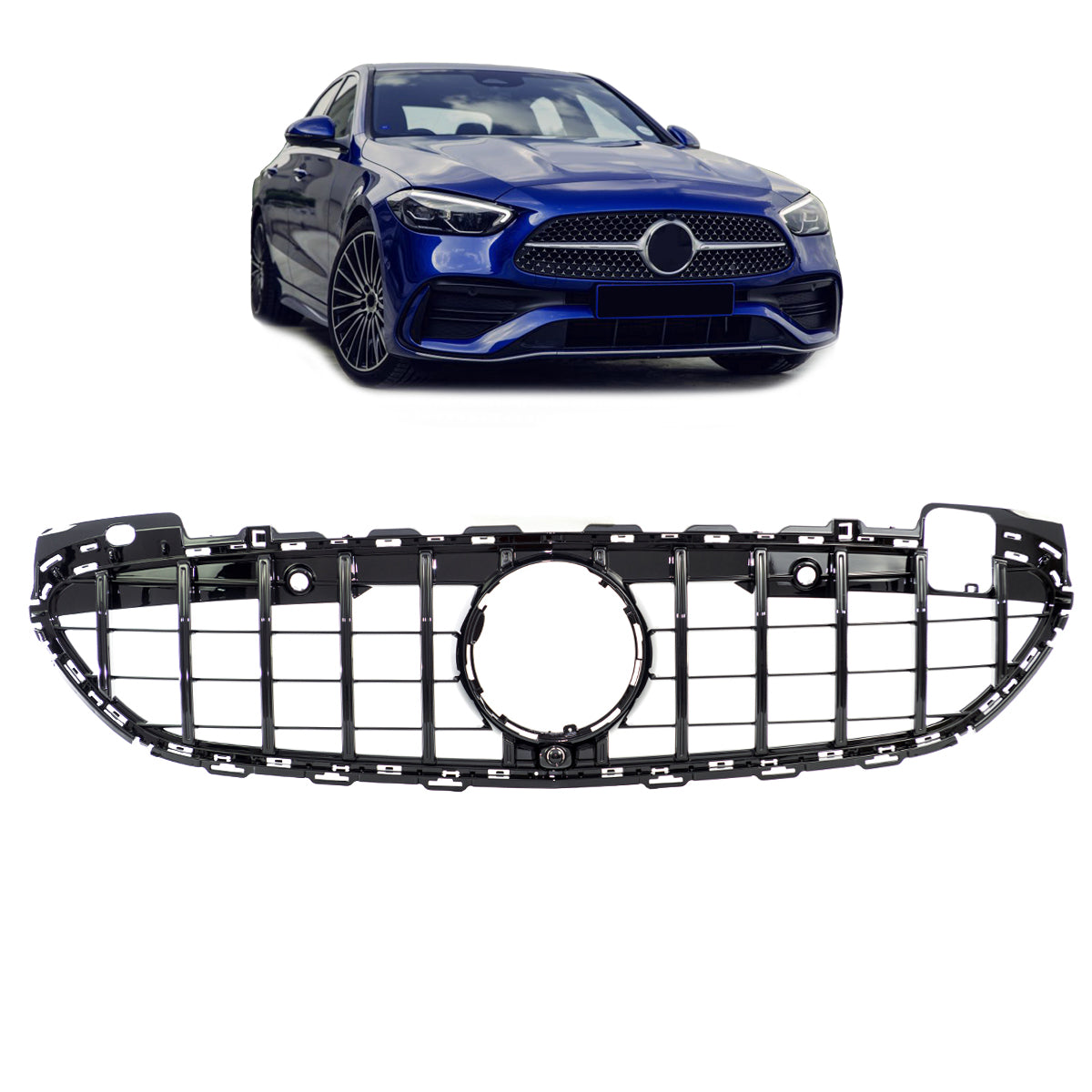 GT Gloss Black Front Grille passend für Mercedes C-Class W206 S206 2021-Present – Bild 1
