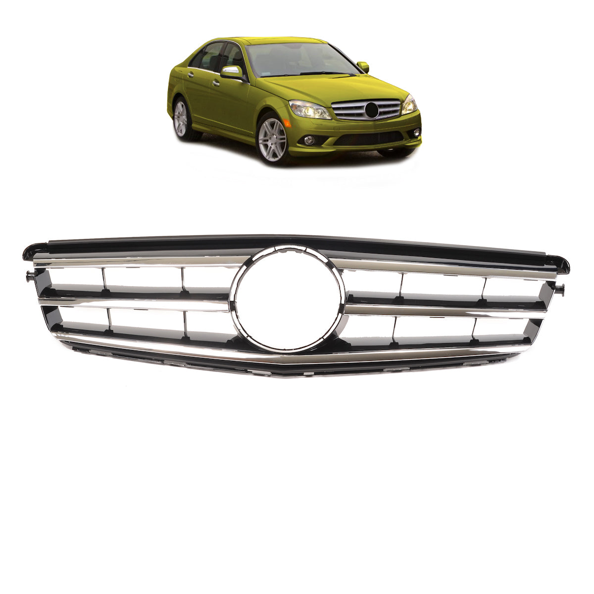 Front Grille Chrome & Black passend für Mercedes C-Class W204 2007-2015 – Bild 1