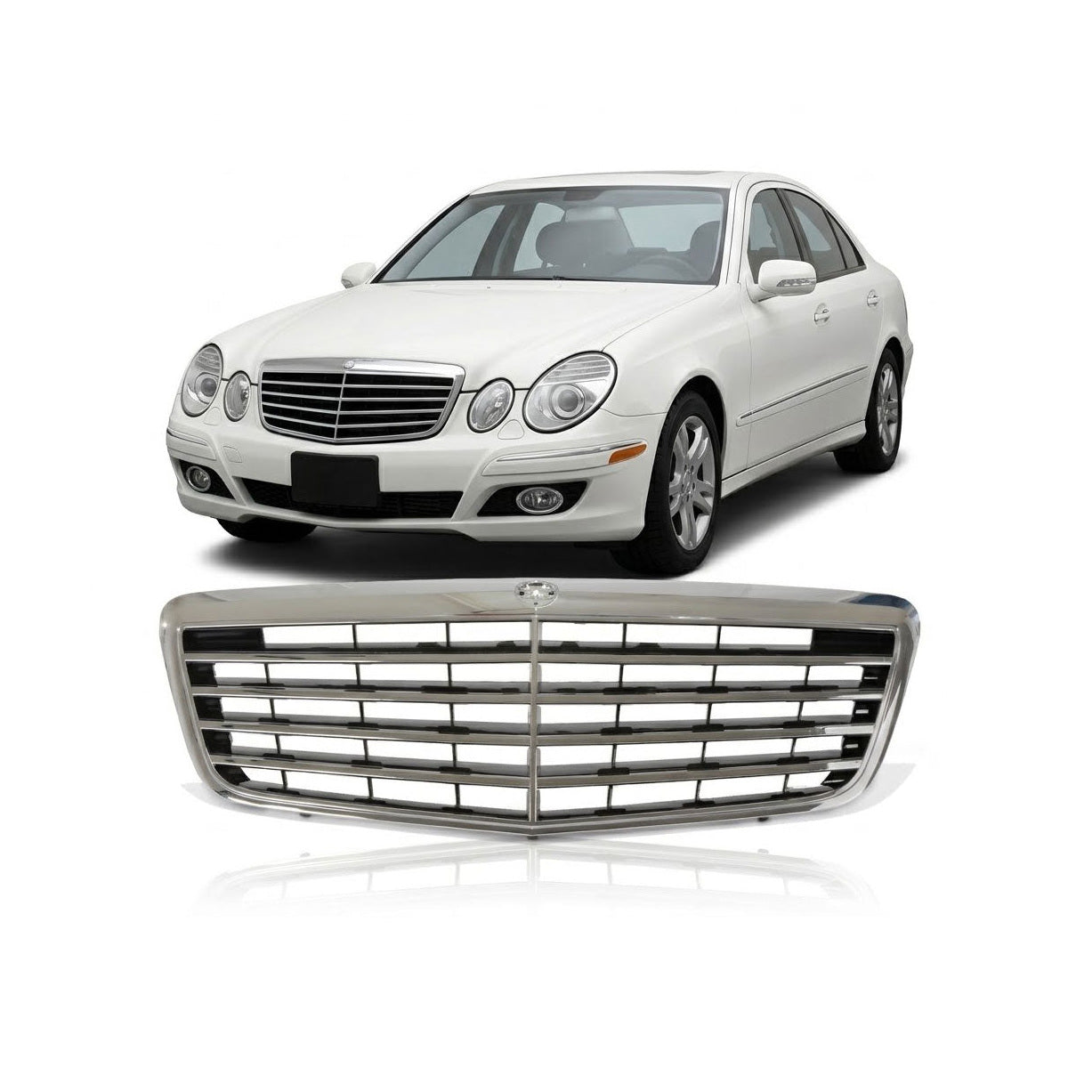 Front Grille Chrome passend für Mercedes E-Class W211 Facelift 2006-2009 – Bild 1
