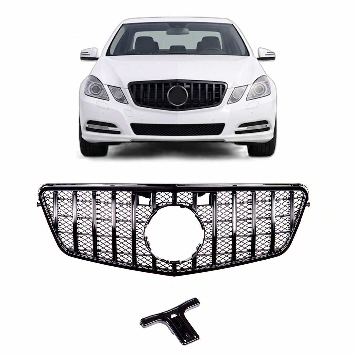Front Grille Panamericana GT Gloss Black passend für Mercedes E-Class W212 09-13 – Bild 1