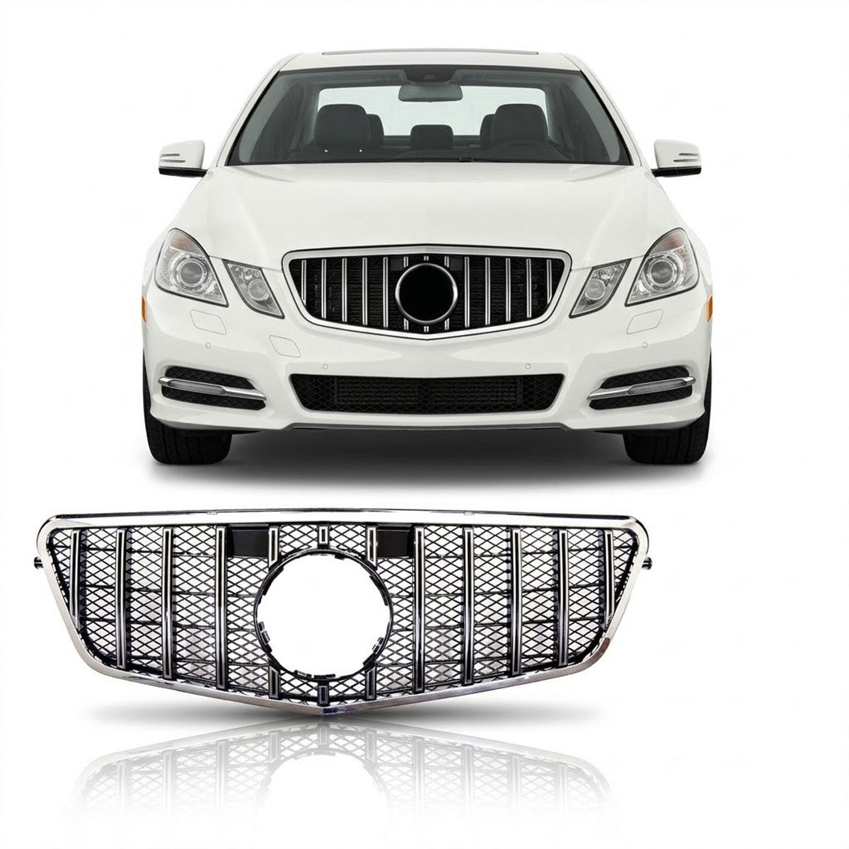 Panamericana GT Grille Chrome & Black passend für Mercedes E-Class W212 2009-2013 – Bild 1