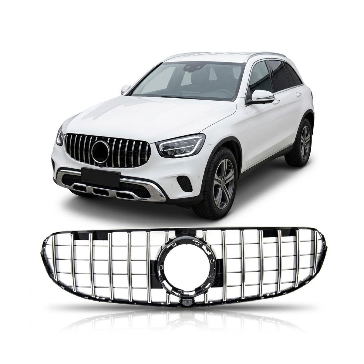 Front Grille GT Chrome passend für Mercedes GLC X253 C253 Facelift 2019-2023 – Bild 1