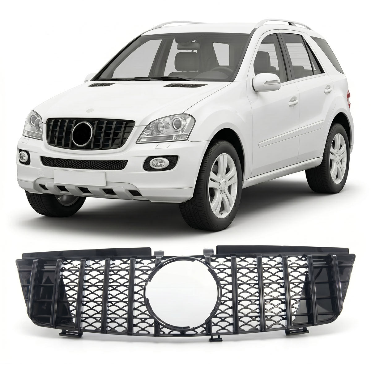 Front Grille Gloss Black passend für Mercedes ML-Class W164 2005-2008 – Bild 1