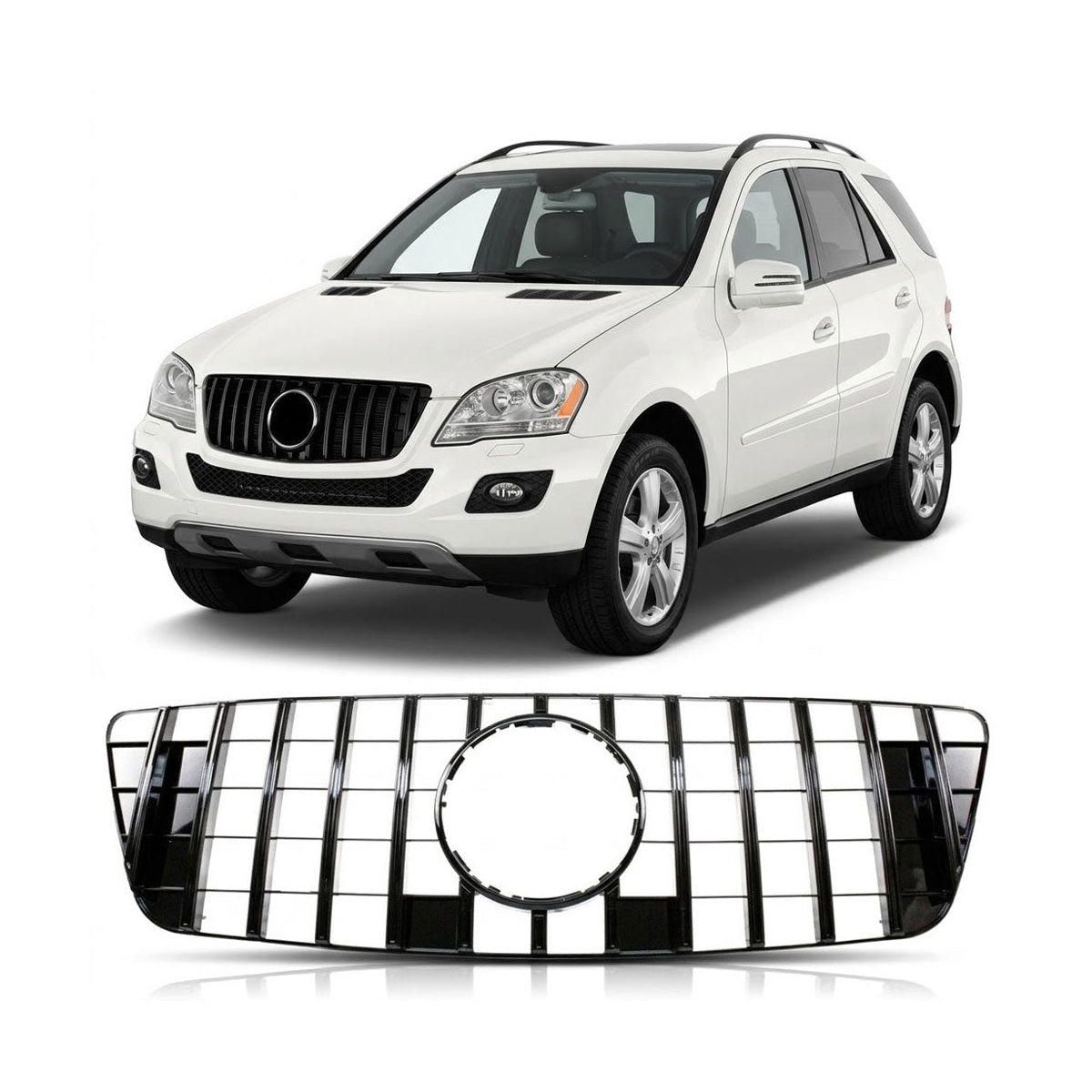 GT Style Front Grille Gloss Black passend für Mercedes M-Class W164 2009-2012 – Bild 1