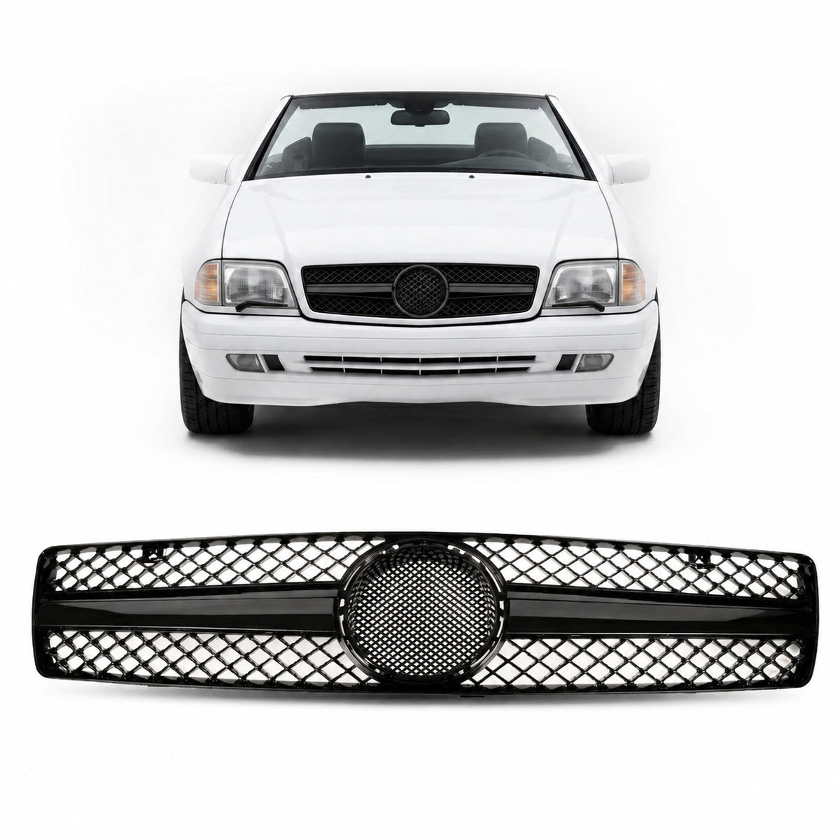 Front Grille Gloss Black passend für Mercedes SL R129 1989-2001 – Bild 1