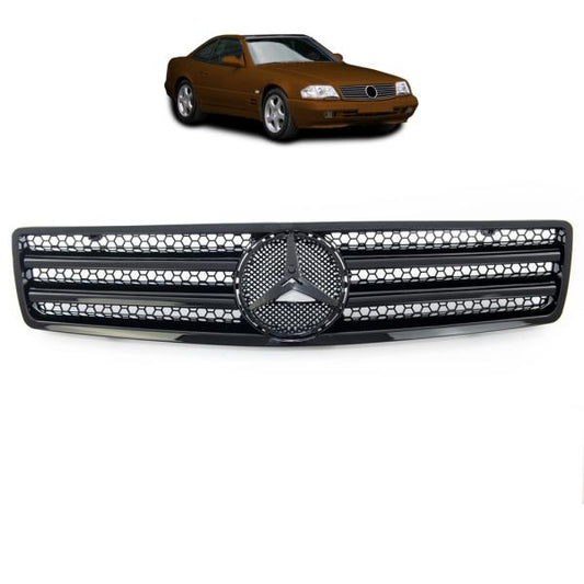 Sport Kühlergrill Schwarz glanz passend für Mercedes Benz SL (R129) ab 1989-2001