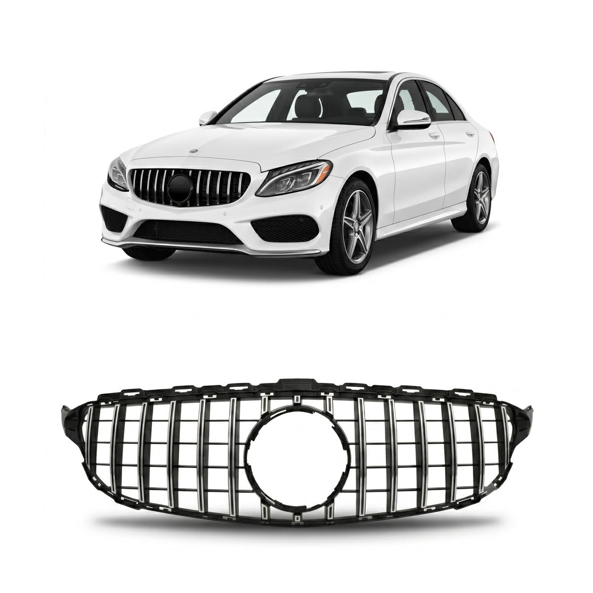 Sport Grille GT Chrome passend für Mercedes-Benz C-Class W205 2014-2018 – Bild 1