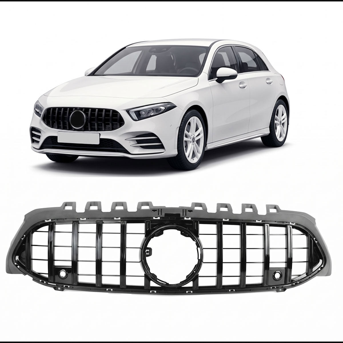 Gloss Black Panamericana GT Grille passend für Mercedes A-Class W177 V177 18-23 – Bild 1