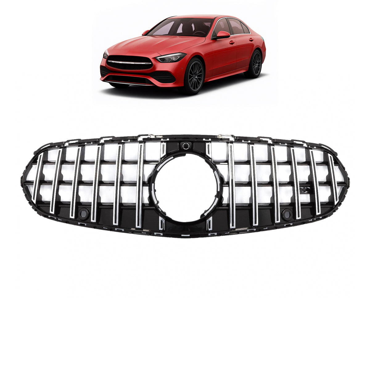 Front Grille Panamericana GT Chrome passend für Mercedes C-Class W206 2021- – Bild 1