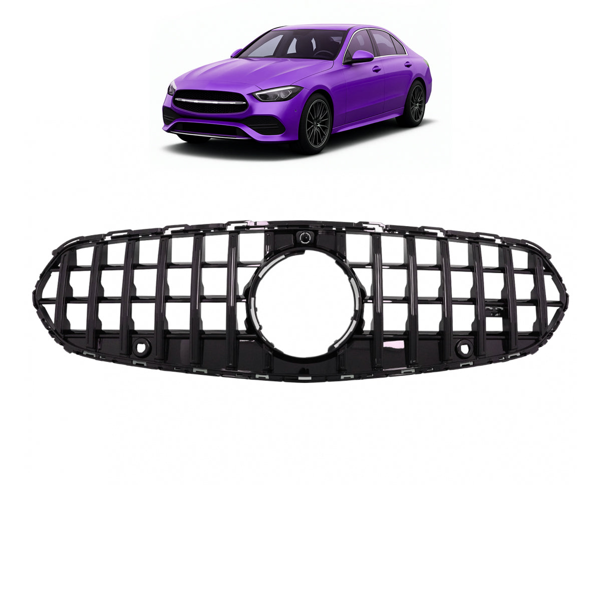 Gloss Black Panamericana GT Front Grille passend für Mercedes C-Class W206 2021- – Bild 1