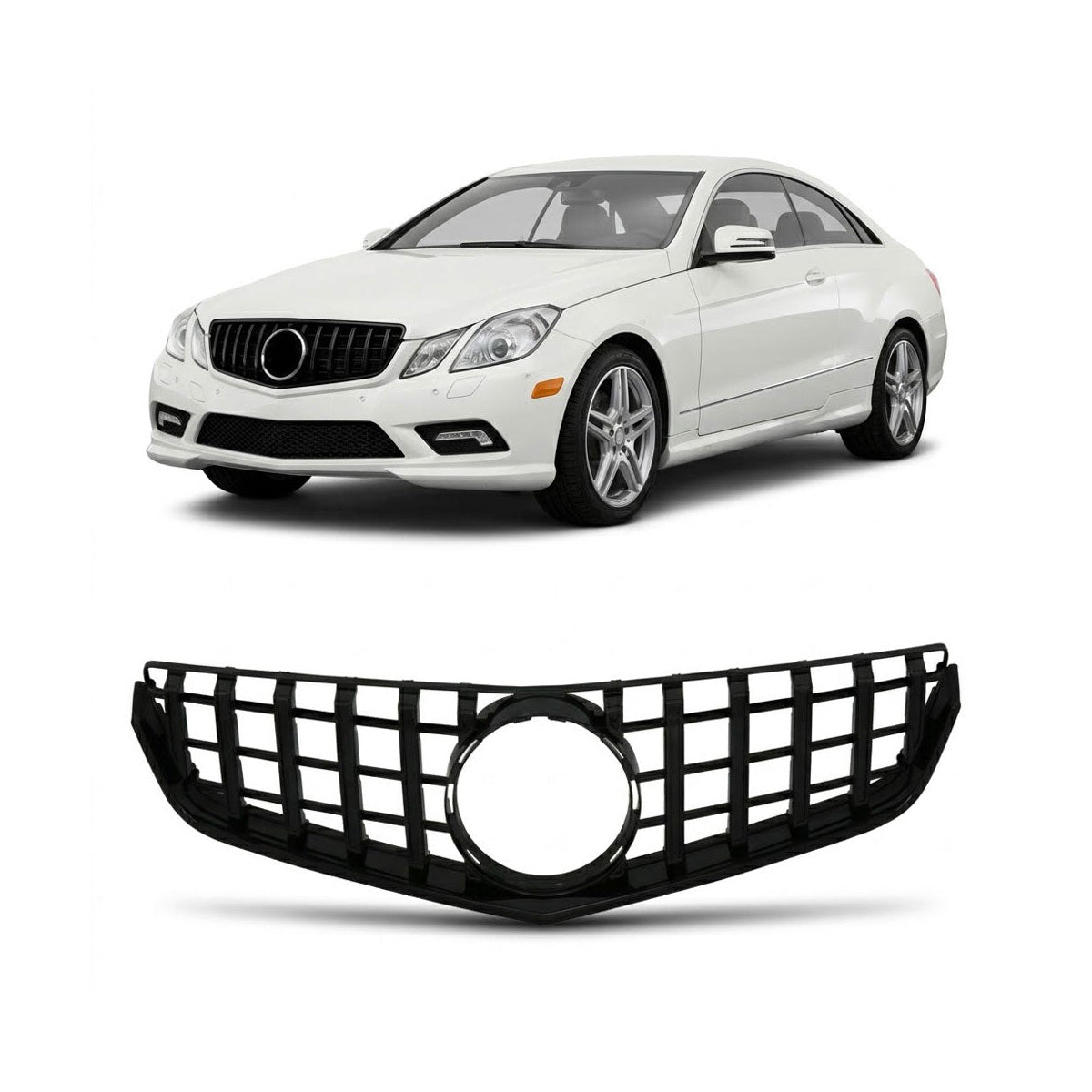 Front Grille Gloss Black Panamericana GT passend für Mercedes E-Class 2009-2013 – Bild 1