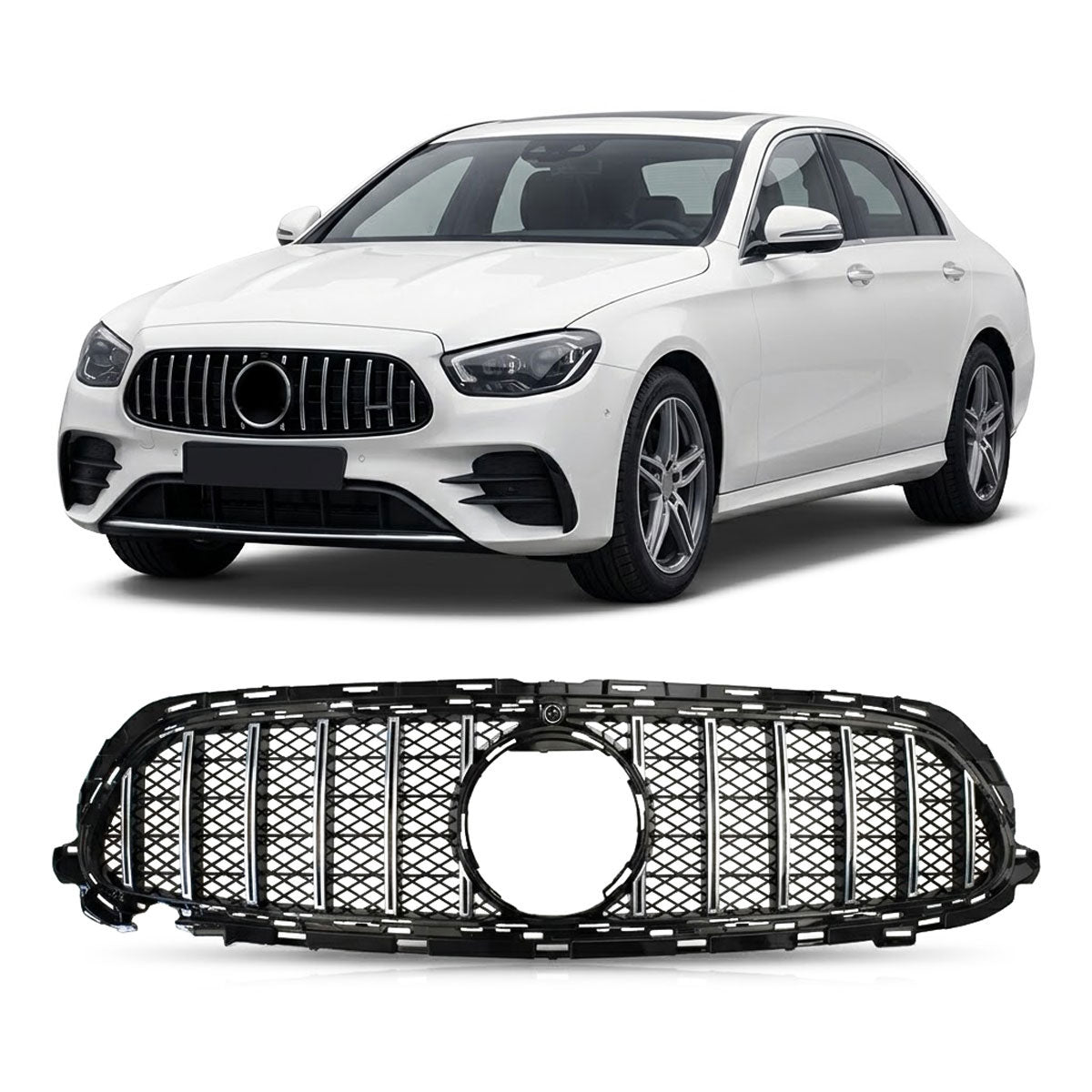 Grille Panamericana GT Chrome passend für Mercedes E-Class W213 C238 2021-2023 – Bild 1