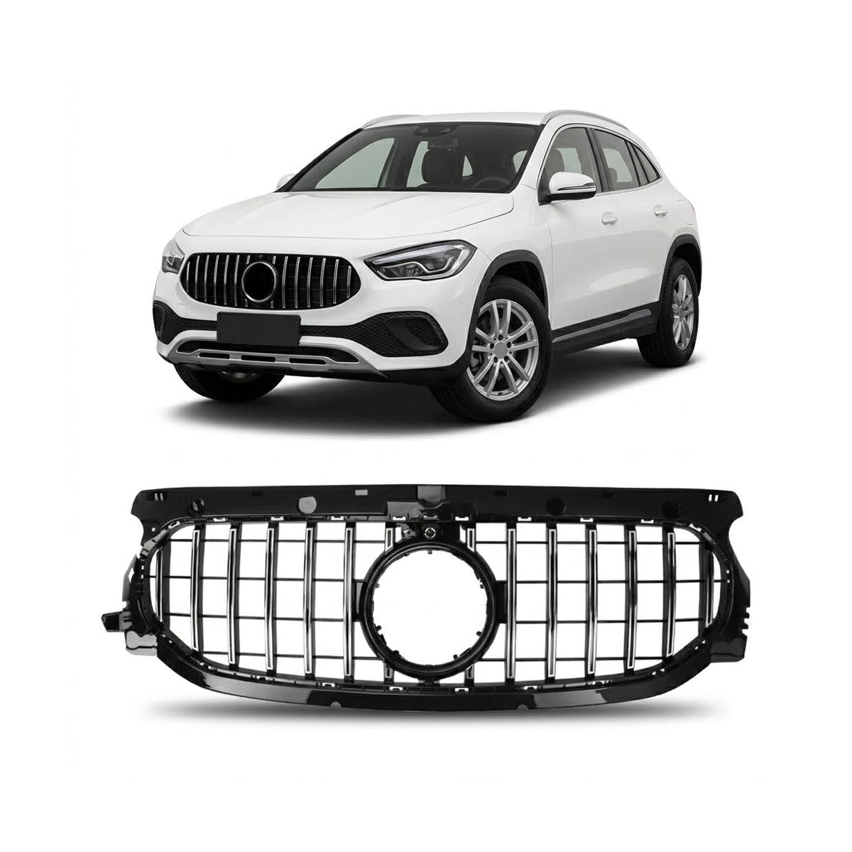 Front Grille Panamericana GT Chrome passend für Mercedes GLA H247 2020-2023 – Bild 1